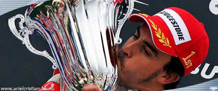 Fernando Alonso subio al podio como número 1 en Alemania